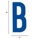 Royal Blue Letter (B) Corrugated Plastic Yard Sign, 30in